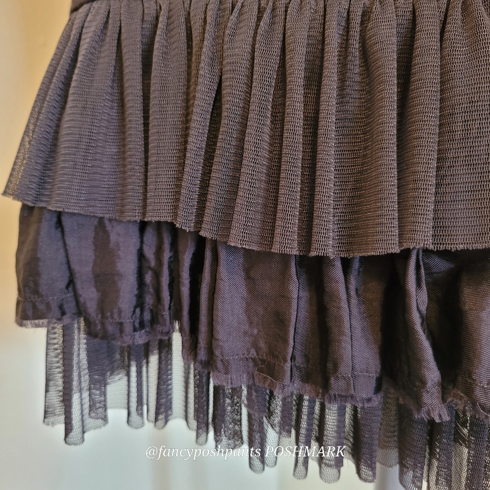FREE PEOPLE cotton tiered ruffle bodycon stretch party dress black racer back - Picture 8 of 16